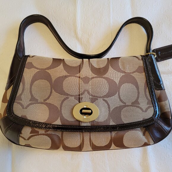 Coach Handbags - Vintage Coach Ergo Signature Flap Hobo Shoulder Bag